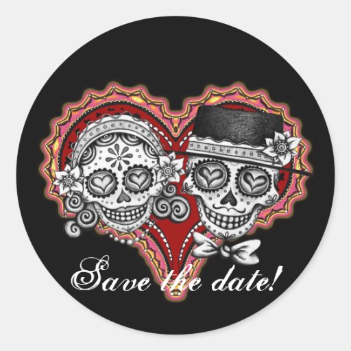Save the Date Day of the Dead Stickers