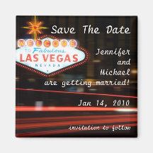 Save The Date Destination Las Vegas Wedding Refrigerator Magnet