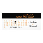Save the Date Diamond Calendar Grid (orange) Personalized Invite