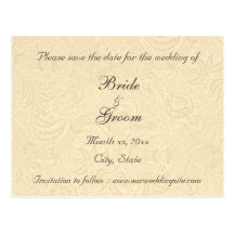 Save The Date Elegant Ivory Floral Postcard