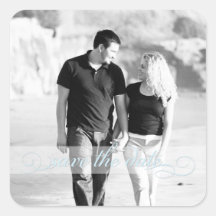 Save the Date Envelope Seal Square Sticker