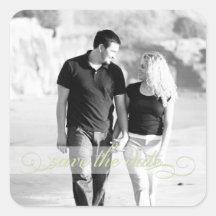 Save the Date Envelope Seal Square Stickers