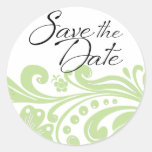 Save the Date Flower Scroll Sticker