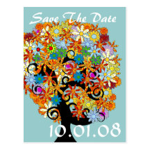 Save The Date - Flower Tree Post Cards