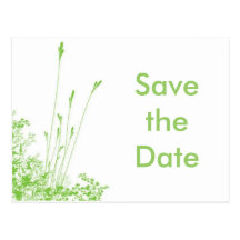 Save the Date  Green grass Postcard