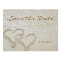 Save the Date heart waves Post Card