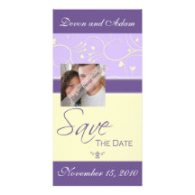 Save the Date Hearts & Swirls Wedding Photo Card