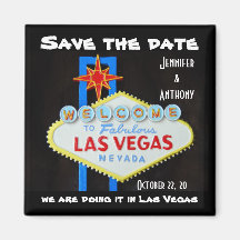 Save the Date Las Vegas Wedding Fridge Magnets
