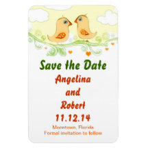save the date love birds cute funny magnets