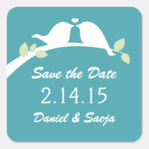 Save the Date Love Birds Sticker