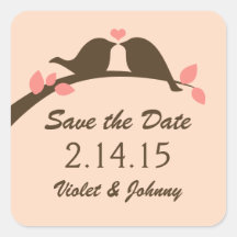 Save the Date Love Birds Stickers