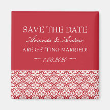 Save the date magnet ~ Damask Stripe 2