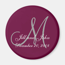 Save the Date Magnet First Names and Initials Wine