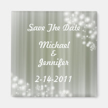 Save the Date Magnet Silver Tones