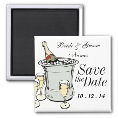Clipart Wedding Save the Date Magnets Customise with your wedding date and