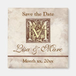 Save the Date Monogram M Magnets