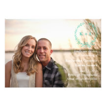 Save the Date - Monogrammed Wreath Personalised Invites