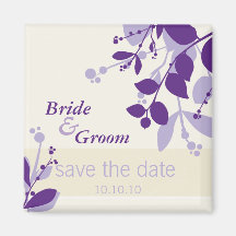 SAVE THE DATE :: nature - vanilla lilac purple Fridge Magnets