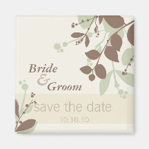 SAVE THE DATE :: nature - vanilla moss mocha Refrigerator Magnet