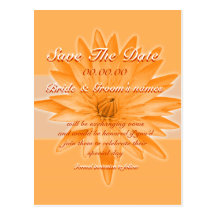 Save the date orange lilly - customisable template post cards