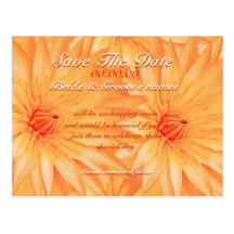 Save the date orange lilly - customisable template postcard