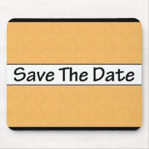 Save the Date Orange Mouse Mats