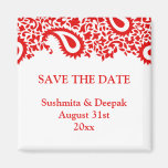 Save the Date Paisleys Elegant Indian Magnet