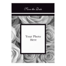 Save the Date Photo Announcement -- Rose Border
