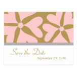 Save the Date - Pink and Gold Wedding Postcard