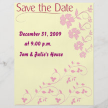 Save the date Pink Floral Flyer