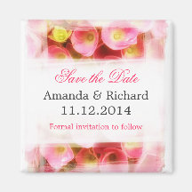 save the date pink floral modern magnets