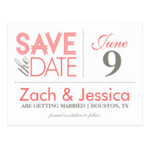 SAVE THE DATE | PINK & GRAY POSTCARDS