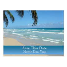 Save the Date Postcard for Beach Wedding