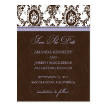 Save The Date Postcard-Victorian Romance Lavender