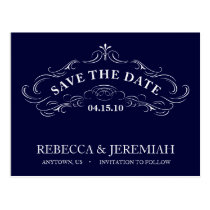 Save the Date Postcard with Calligraphic Frame postcards