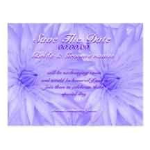 Save the date purple lilly - customisable template postcard