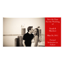 Save the date - red picture card