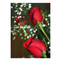 "Save the Date" Red Rose Invitation