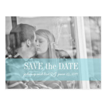 save the date | red & tiffany blue postcard