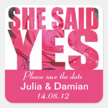 Save the date Rose sticker