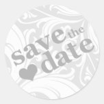save the date round stickers
