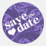 save the date round stickers