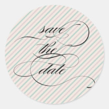 save the date round stickers