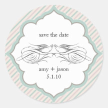 save the date round stickers