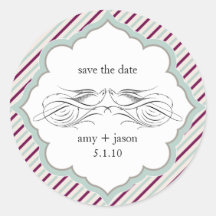 save the date round stickers
