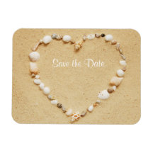 Save the Date Seashell Heart Flexible Magnet