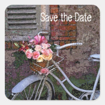 Save the date square stickers