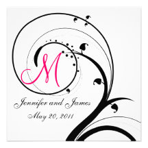 Save the Date Swirl Monogram Wedding  Announcement