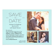 Save the Date ~ Tiffany Blue, 3 photos Invites