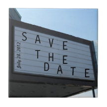 Save The Date Ceramic Tile